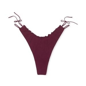 Cotton Thong Panty in Smooth in Wild Rose tie detail NWT